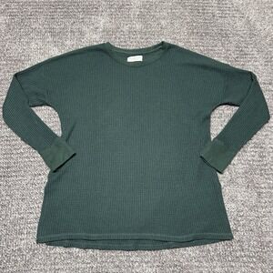 Abercrombie & Fitch Womens Sweater Blouse L Green Soft A&F Cozy Top Long Sleeve